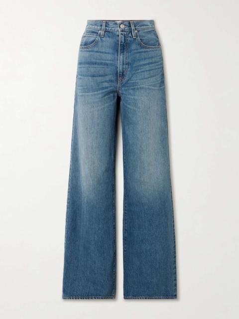 Eva high-rise wide-leg organic jeans Mid denim