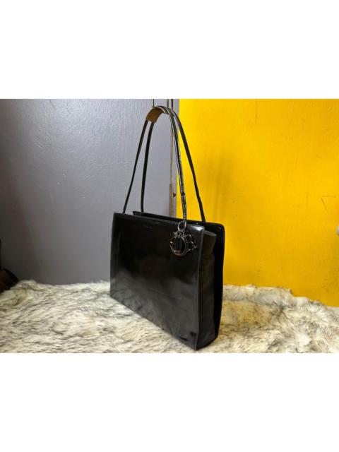 Authentic Christian Dior Lady Dior Patent Leather Tote Bag