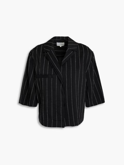 Loulou de Saison Lago cropped pinstriped twill shirt