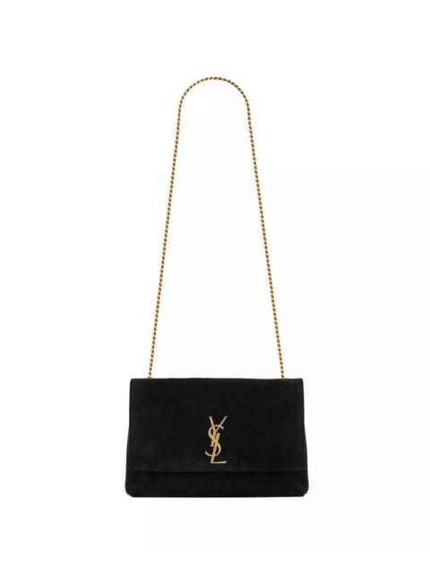 SAINT LAURENT YSL Kate Medium Black Suede Reversible Shoulder Bag