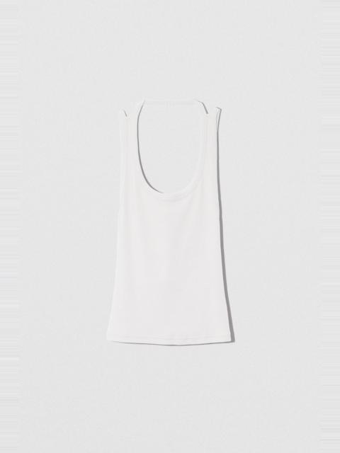 BY FAR BLANK TANK TOP NATURAL WHITE COTTON RIB