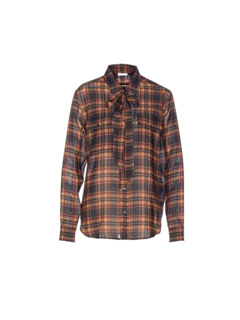 SAINT LAURENT Saint Laurent Women Lavalliere Blouse In Silk Tartan Charmeuse