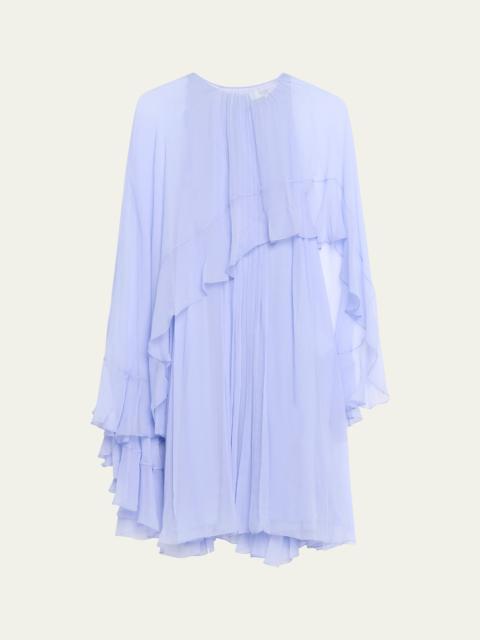 Ruffled Silk Mini Dress