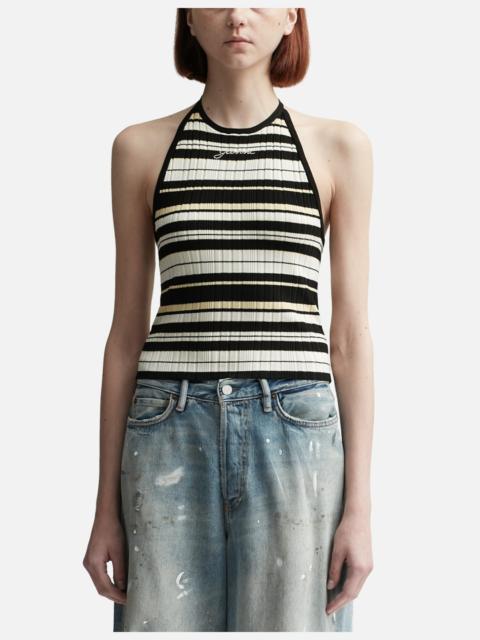 GANNI FUTURE RIB HALTERNECK TOP