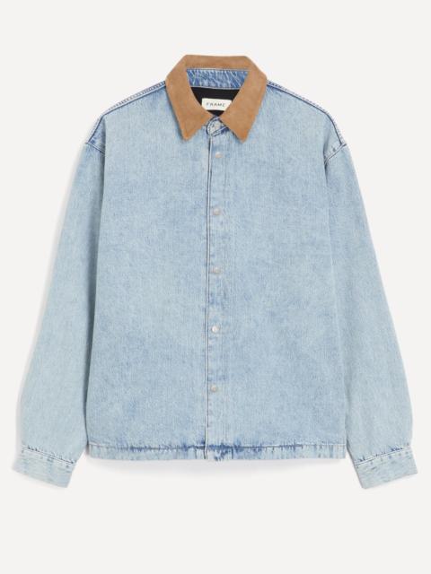 FRAME Contrast Collar Denim Overshirt