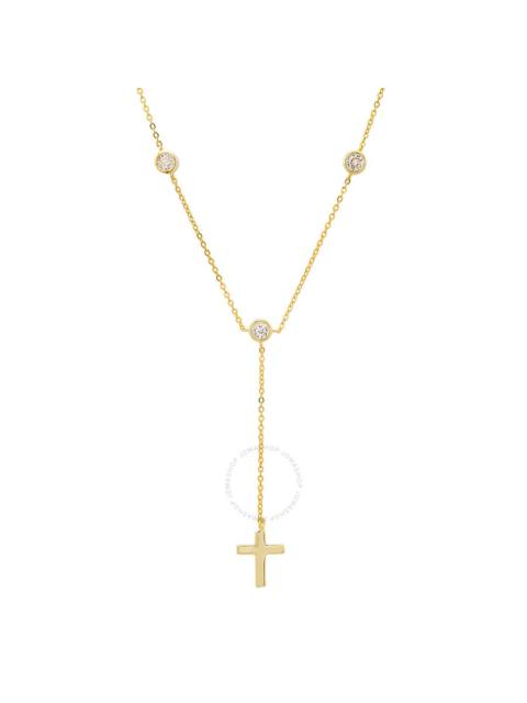Other Designers Kylie Harper 14k Gold Over Silver Bezel-set CZ Cross Y Necklace