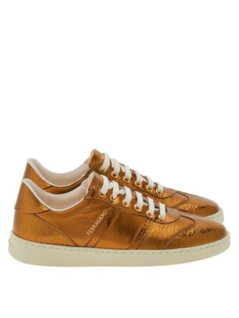 FERRAGAMO Ferragamo Metallic Leather Low-Top Sneakers, Size 7