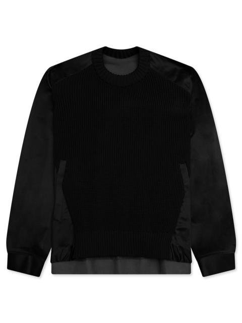 sacai COTTON CHINO MIX PULLOVER - BLACK