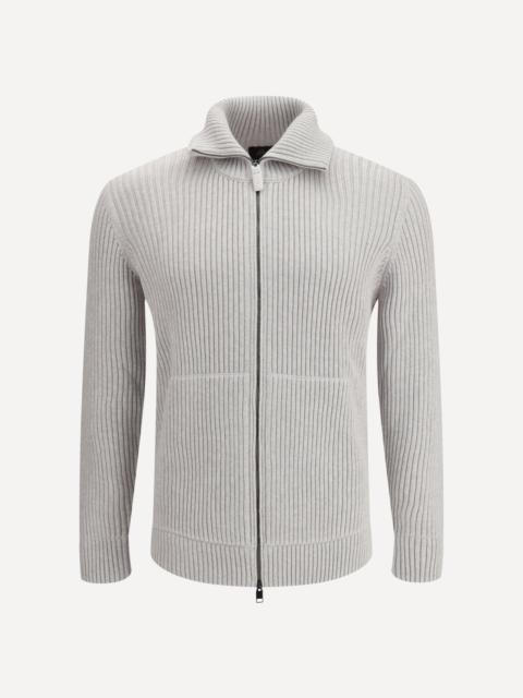 Brioni Cashmere mouliné Sweater with full zip