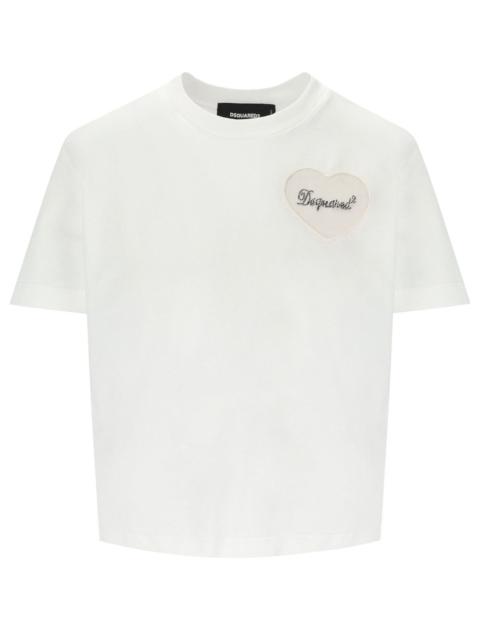Dsquared2 Boxy Fit Heart White T Shirt