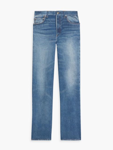 rag & bone Miramar Shea denim-effect print French cotton-terry straight-leg pants