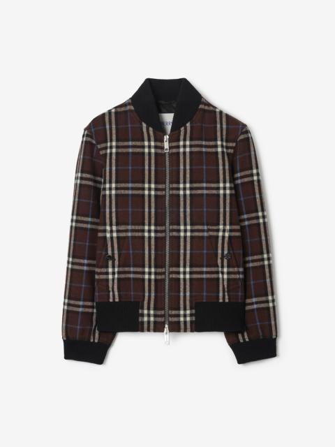 Burberry Check Wool Bomber Jacket