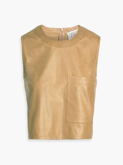 TWP Cropped leather tank