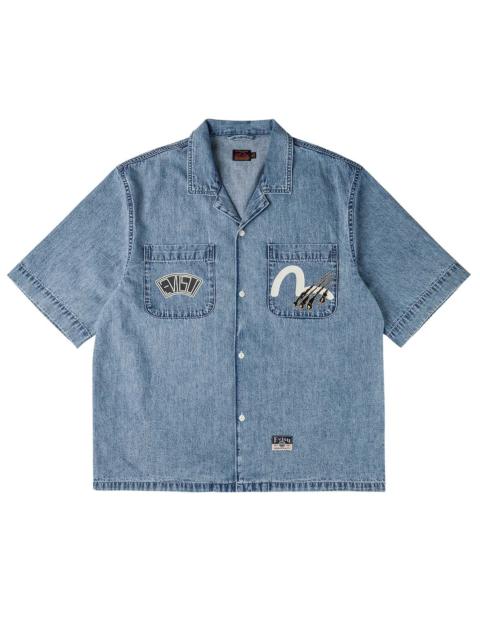 EVISU Dual Pocket Boxy Denim Shirt