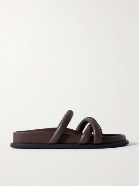 Leather slides Chocolate
