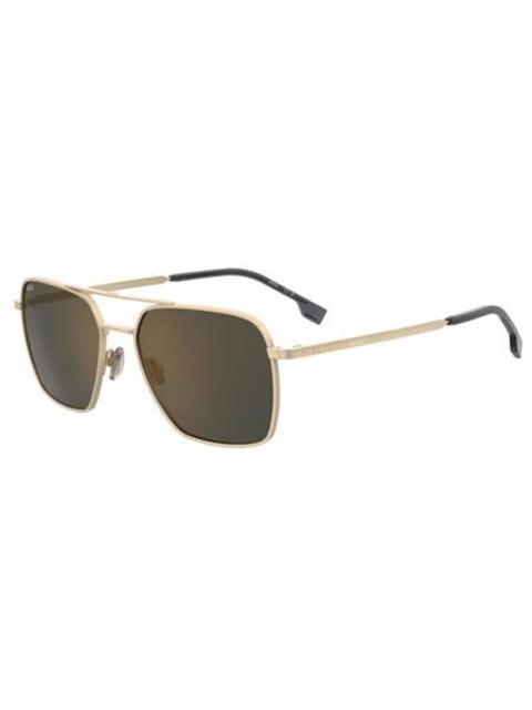 Other Designers Hugo Boss Grey Bronze Navigator Men's Sunglasses BOSS 1414/O/S 0AOZ/JO 57