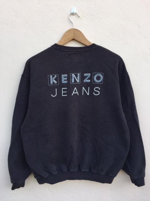 KENZO Vintage - Vintage Kenzo Jeans Big Logo Faded Black Crewneck