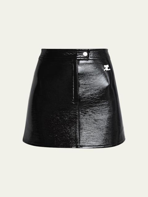 courrèges Reedition Vinyl Mini Skirt