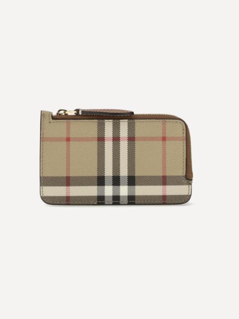 Burberry Check Card Holder with zipper