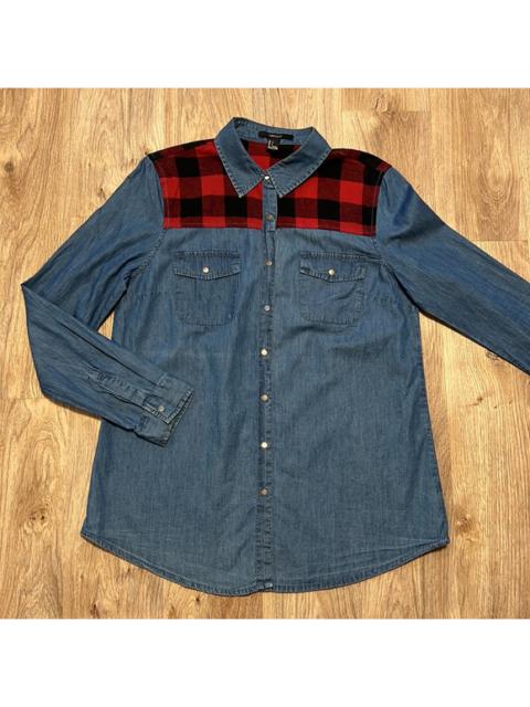 Other Designers Forever 21 Buffalo Plaid Chambray Shirt