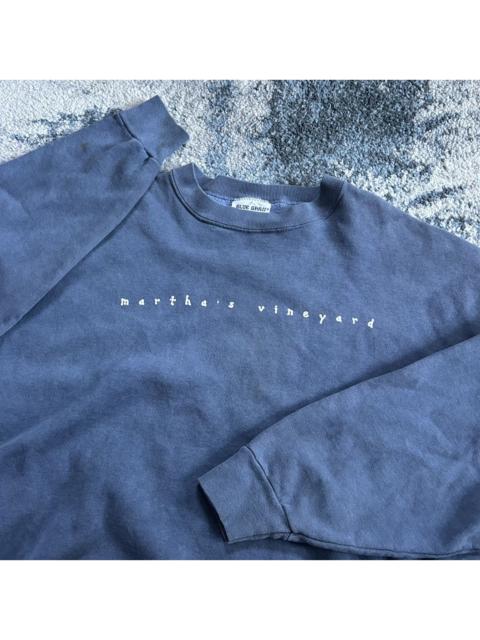 Other Designers Vintage - 90s MADE iN USA MARTHA’S ViNEYARD iNDiGO BLUE GRASS CREWNECK