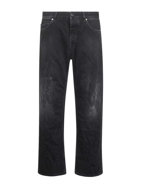 BALENCIAGA Balenciaga Men Black Denim Distressed Relaxed Fit Trousers
