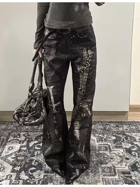 Other Designers Japanese Brand - Bootcut Jeans Sexy Women Casual Print Patchwork