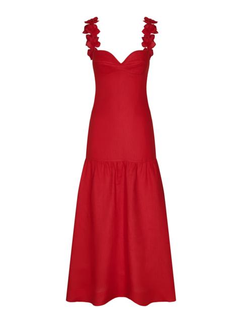 ANDRES OTALORA Ser Arte Linen Maxi Dress red