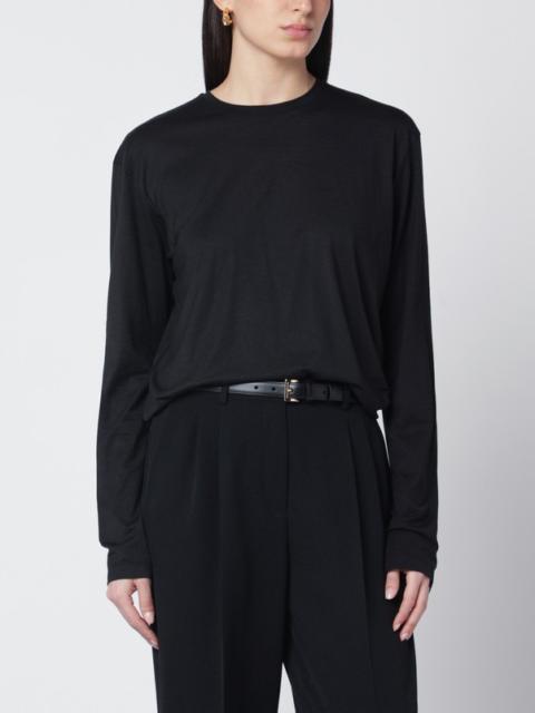 TOTEME Black organic cotton-blend T-shirt