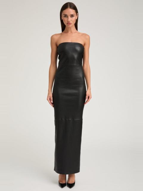 SPRWMN BLACK LEATHER GOWN