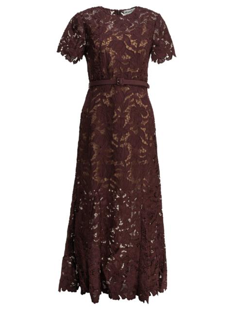self-portrait Self-portrait Lace Midi Dress Bordeaux