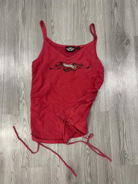 Other Designers Harley Davidson - Red Harley Davidson Rope side and Embroidery logo Tank