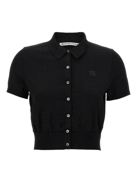 Alexander Wang Short Sleeve Polo Cardigan