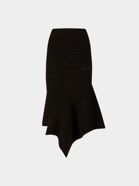 THE ATTICO BROWN MIDI SKIRT