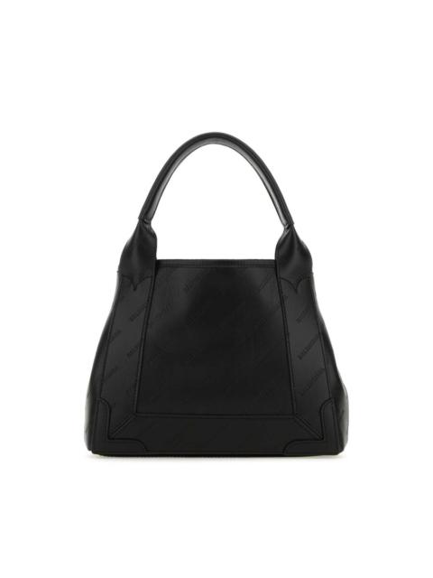 BALENCIAGA Balenciaga Black Leather Cabas Navy Xs Handbag