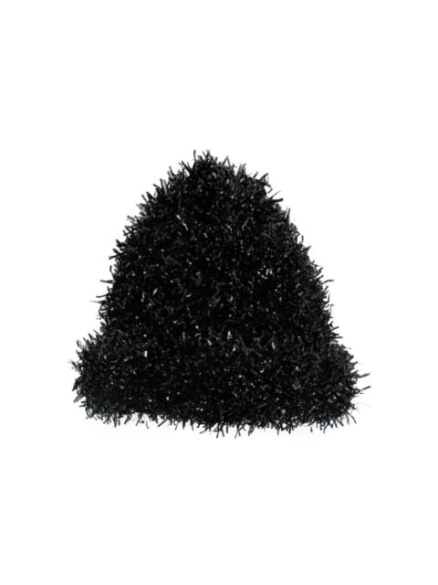 film-fringe beanie hat