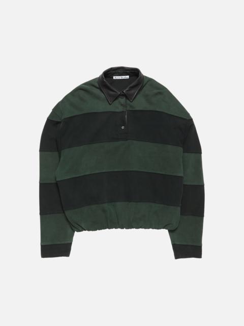 Acne Studios Striped polo sweater - Forest green/black