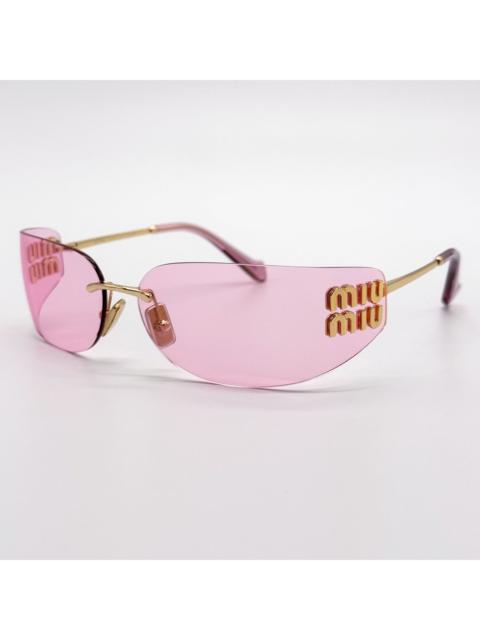Miu Miu New Miu Miu MUA51S 5AK90Y Gold Pink Shield Sunglasses