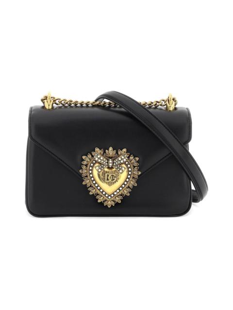 Dolce & Gabbana Black Nappa Leather Devotion Shoulder Bag