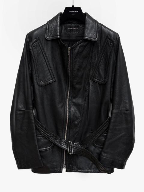 Ann Demeulemeester Ann Demeulemeester 2000s Black Asymmetric Zip-Up Leather Jacket