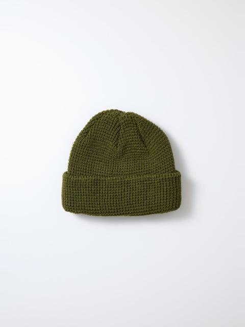 ROTOTO® ROTOTO - COTTON WAFFLE KNIT WATCH CAP - OLIVE GREEN