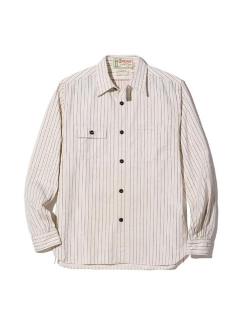 SUGAR CANE SC27076 Fiction Romance 8.5oz White Wabash Stripe Work Shirt