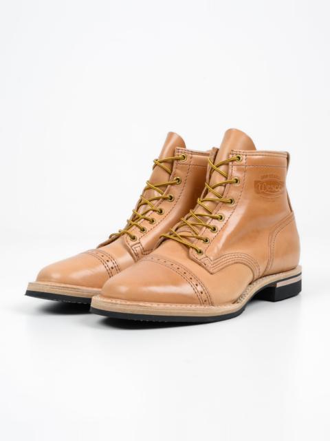 Iron Heart IRON HEART INT'L X WESCO® 7" TOE CAP BOOT - THE "GUILDSMAN" - NATURAL HORSEHIDE