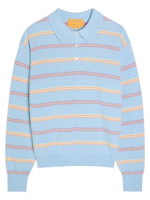 GUEST IN RESIDENCE Guest In Residence Collegiate Striped Cashmere Polo Jumper
