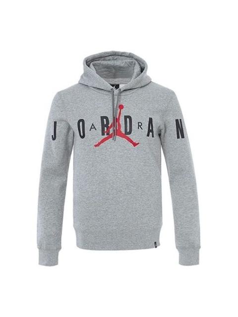 Jordan Air Jordan Knit logo Fleece Lined hooded Pullover Gray 834372-063