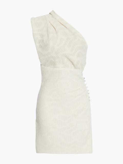 Other Designers Roxanie one-shoulder fil coupé chiffon mini dress