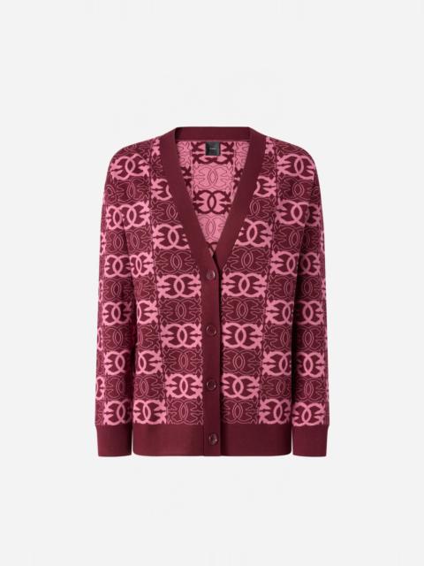 PINKO CARDIGAN WITH LOVE BIRDS LOGO