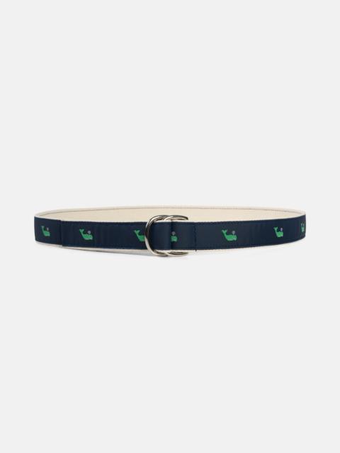 J. PRESS MADE-IN-USA GREEN WHALES MOTIF BELT