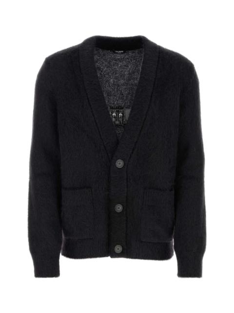 Balmain Men Black Mohair Blend Cardigan