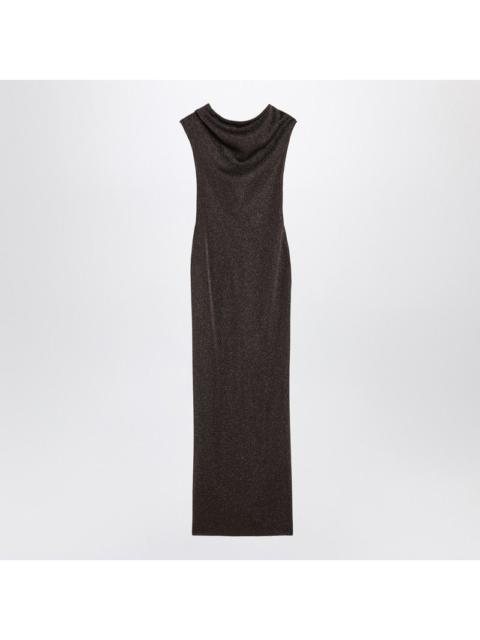 Max Mara Max Mara Pianoforte Brown Dress In Viscose And Lurex Yarn Women